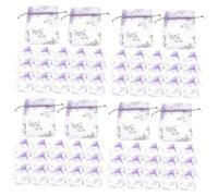 Ipetboom 4sets En Organza De Fête Petite Pochette De Maquillage En Papier Petit À Cordon De Faveur De Fête De Bracelet Mini- Violet,mauve 50pcs * 4