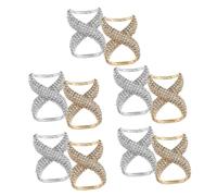 Ipetboom 5 Ensembles Boucle D'écharpe Foulard Pour Cheveux Écharpe En Soie Anneaux De Foulard Anneau De Châle Diapositives Écharpe Boucle De Châle Strass 2 Pièces * 5