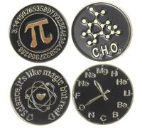 Ipetboom 5 Ensembles Broche Ronde Noire Broche Pour Femme Épingle En Émail Broche Symbole Scientifique Revers Broche Broche Badge Broche Épinglette Broche De Chemise Alliage 4 Pièces * 5