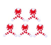 Ipetboom 5 Ensembles Décorations de Bouteilles de Vin avec Mini Écharpes et Bonnets de Noël Ornements Festifs Adorables pour Créer Une Ambiance Chaleureuse
