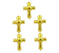 Ipetboom 5 Pièces Ballons Aluminium Forme de Croix Lot de Décoration Colorée pour Baptême Fête Anniversaire et Shower Accessoire pour Créer des Souvenirs Inoubliables