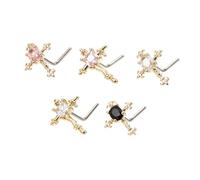 Ipetboom 5 Pièces bijoux de nez piercing Anneaux de nez uniques Anneaux de nez pour hommes anneaux de nez droits petits anneaux de nez pour femmes anneau de nez fin Acier inoxydable