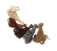 Ipetboom 5 pièces Bjd Doll Synthetic Curly Hair Wigs Cotton Fiber DIY Wig Wefts For Doll Multiple Colors High Temperature Resistant