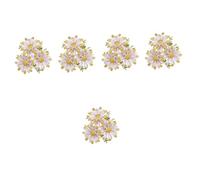 Ipetboom 5 Pièces broche anti exposition floral broches pour femmes marguerite épingle à nourrice épingle à vêtements sur le thème du printemps épingle créative alliage Jaune