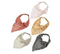 Ipetboom 5 Pièces Écharpe Triangle Bandana Foulards Bandanas à Fleurs Pour Cheveux Foulard Pour Femme Foulard à Cheveux Triangle Élasticité Décorer Aux Femmes Tissu Non Tissé