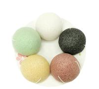 Ipetboom 5 pièces Éponge de Nettoyage Visage Naturelle pour Peau Grasse Douce et Exfoliante Gingembre Crème et Volcanique