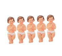 Ipetboom 5 pièces Figurines Miniatures Jésus Résine Statue de Garçon Fille Sacré pour Décoration Religieuse Maison et Crèche de Noël Symboles de Foi et Art Religieux