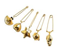 Ipetboom 5 pièces Infuseur Thé Acier Inoxydable avec Pince Filtre Doré Créatif pour Tasse Résistant Chaleur et Au Froid Facile à Utiliser Ranger pour Amateurs de Thé