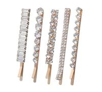 Ipetboom 5 pièces Pinces Cheveux Strass Lot de Clips Cheveux Rhinestones Barrette Métal Doré Accessoires Décoratifs pour Mariage Fête Quotidien