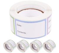 Ipetboom 5 rouleaux Étiquettes Adhésives Alimentaires Dates à Écrire Autocollants Pratiques pour Bouteilles et Documents Lot pour Organisation et Identification