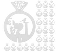 Ipetboom 50 Marque-Verres en Papier Blanc pour Mariage - Identificateurs de Verres à Vin Résistants Accessoires Décoratifs pour Cocktails Breloques Amusantes pour Fêtes et Réceptions