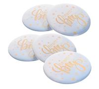 Ipetboom 50 Pièces Badge révélateur du genre insigne rond insignes badge garçon ou fille Décoration d'anniversaire broche de fête d'anniversaire badge d'anniversaire masculin Fer blanc Bleu