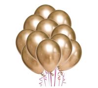 Ipetboom 50 pièces Ballons Latex Métallisés Dorés Épais et Résistants Décorations Festives pour Mariage et Anniversaire Kit Complet pour Ambiance Lumineuse et Élégante