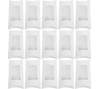 Ipetboom 50 Pièces Boîtes à Oreiller Papier avec Fenêtre Petites Boîtes Cadeaux Blanches pour Bonbons Chocolats Bijoux et Pâtisseries Emballage Réutilisable et Solide pour Faveurs et
