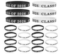 Ipetboom 50 Pièces Bracelet Silicone Léger et Flexible Éléments Thématiques de Remise de Diplôme pour Fête de Fin D'année Scolaire Class Of 2026, pour Banquet de Remerciement Enseignants