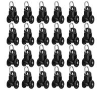 Ipetboom 50 Roulettes Silencieuses Noires pour Rails de Rideaux Coulissants au Plafond, Accessoires Clips Compatibles, Galets Doubles Roues en Plastique pour Quincaillerie