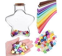 Ipetboom 540 Feuilles Set de Bandes Papier Origami Colorées Bouteille Verre pour Décoration DIY pour Anniversaires Confessions