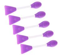 Ipetboom 5pièces Brosse Silicone Pour Masque Facial Double-embout Applicateur De Nettoyage Et Exfoliation Pour Crèmes Et Soins De Beauté