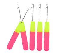 Ipetboom 5pièces Crochet Aiguille pour Mèches à Tresser Support à Tresser Pré-étiré Mèches Roses pour Tresses Bulles Clips et Extensions de Cheveux