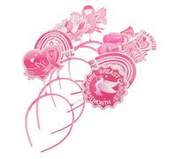 Ipetboom 5pièces Headbands for Party Decoration Ribbon Hair Hoops for Themed Events and Breast Cancer Awareness Photo Props