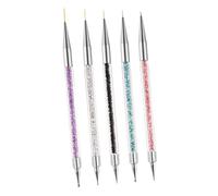 Ipetboom 5pièces Pinceaux De Nail Art Avec à Dotting Double Tête Pour Manucure Et Dessin De Nail Art