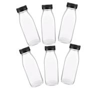 Ipetboom 6 pièces Bouteilles Verre Transparent de Bouteilles Réutilisables pour Jus Boissons et Yaourt Contenants Verre sans Odeur pour Adultes Couleur Aléatoire Couleur Aléatoire