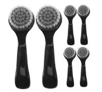 Ipetboom 6 Pièces Brosse de nettoyage de poussière dame brosse faciale brosse nettoyante douce pour le visage brosse faciale femme laveur de visage brosse nettoyante pour le visage PVC Noir