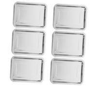 Ipetboom 6 pièces Lot de Plaques de Cuisson Rectangulaires Acier Inoxydable Plaques Multifonctions pour Cuisson Grillade et Service Plateaux Résistants pour Poisson Pizza et Pâtisserie