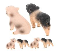 Ipetboom 6 pièces Miniature Pig Figurines Realistic Resin Statues for Fairy Garden Potted Plant Decoration Educational Farm Animal Toys Playset