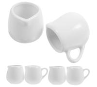 Ipetboom 6 pièces Pot à Lait Céramique avec Poignée Tasses Multifonctions pour Mousse de Lait Sauces et Boissons Accessoires de Cuisine Faciles à Nettoyer