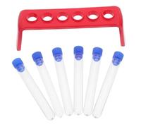Ipetboom 6 pièces Set de Tubes à Essai avec Support à Bouchons Colorés pour Expériences Scientifiques Éducatives Décorations de Fête et Exploration Enfantine
