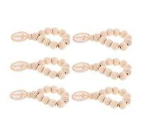Ipetboom 6 Pièces Wooden Bead Rosary With Crucifix Pendant For Baptism And First Communion Religious Jewelry With Small Cross Beads Ceremony Keepsake For Men And Women