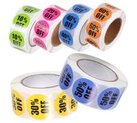 Ipetboom 6 rouleaux Lot Stickers Autocollants Ronds Pouce Étiquettes Prix Adhésives Résistantes pour Supermarché et Magasin de Détail Stickers par Facile à Coller Enlever