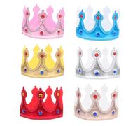 Ipetboom 6pièces Couronne Anniversaire Coiffe Couronne pour Fille Accessoire de Tête pour Fête Décoratif Élégant