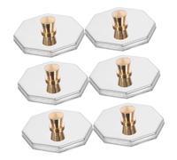 Ipetboom 6pièces Couvercles Acier Pour Dappen Cup Lids Élégants Pour Manucure Et Nail Art Design Octagonal Et
