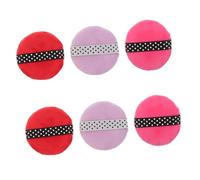 Ipetboom 6pièces Houppette Ronde pour Poudre Maquillage Set de Applicateurs Lavables et Réutilisables Design Ergonomique pour Estomper Fond de Teint et Fixer Poudre