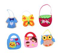Ipetboom 6pièces Kit De Couture pour Sac à Main Feutre Bricolage pour Garçon Fille Modèle Facile à Apprendre Coudre