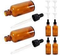 Ipetboom 6pièces Lot De Flacons Pour Huiles Essentielles Verre Avec Compte-gouttes Et Entonnoirs Style Rétro