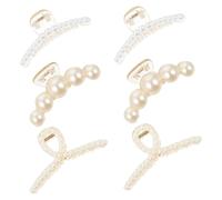 Ipetboom 6pièces Lot De Pinces Cheveu Forme Requin Barrettes Cheveux Perlées Pinces Cheveux Moyennes à Griffes