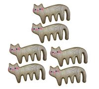 Ipetboom 6pièces Peigne Bois Pour Massage Du Chevelu De Peignes Antistatiques à Dents Larges Design Chat Pour Types De Cheveux