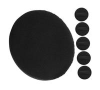 Ipetboom 6pièces Pu Cuir Noir Ultra-fin Éponge Maquillage Visage Bouffées Douces Réutilisables Pour Poudre Et Fond De Teint Accessoire Remplaçable Polyvalent Pour Femmes