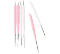 Ipetboom 6pièces Stylo Nail Art à Perceuse Double Embout Lot de Pinceaux Manucure pour Lignes Yeux et Ongles Naturels Acrylique Gel