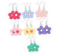 Ipetboom 7 Paires boucles d'oreilles fleurs boucles d'oreilles pour filles boucles d'oreilles en suspens pour les femmes Boucles d'oreilles enveloppées résine