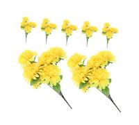 Ipetboom 7 pièces Bouqu Chrysanthèmes Jaunes Artificiels Têtes Décoration de Cimetière Réaliste pour Cérémonie Funéraire Fleur sans Entretien de Souvenir Positivité