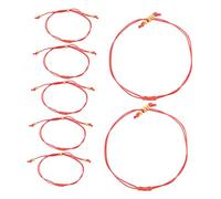 Ipetboom 7 pièces Bracelets Corde Rouge Ajustables Lot de Bijoux et Corde pour Femmes et Hommes Design Unique Richesse