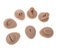 Ipetboom 7 Pièces Modèle D'entraînement au Tatouage en Silicone Souple 7 Pièces Couleur Peau Brune - Parties du Corps Réalistes pour Pratique Piercing, Maquillage et Body Art - Oreilles,