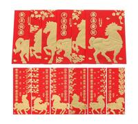 Ipetboom 72 Enveloppes Rouges Chinoises Pliantes Hongbao pour Nouvel An Chinois 2026 Pochettes D’Argenté Motifs Équestres Dorés Enveloppes Traditionnelles pour Présents et Célébrations