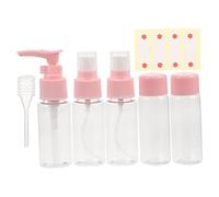 Ipetboom 7pièces Flacon Voyage Squeezable Étanches Plastique De Contenants Réutilisables Pour Lotion Et Cosmétiques Couleur Rose Pérlés