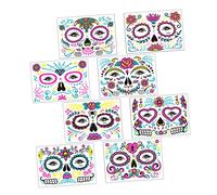 Ipetboom 8 Feuilles D'Autocollants De Tatouage Joyeux Halloween Pour La Fête D'Halloween Autocollant D'Halloween Drôle Autocollants Fluorescents Ornement Autocollants Pour