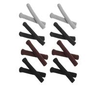 Ipetboom 8 Paires D’Embouts Antidérapants Tricotés pour Lunettes Coussinets Souples pour Branches Confort pour Oreilles Couleurs Assorties Noir Gris Bleu Marine Marron Entretien